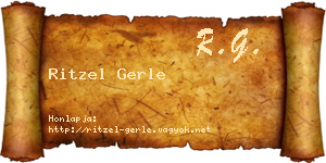 Ritzel Gerle névjegykártya